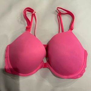 Pink Victoria Secret Front Close Push Up Bra-34D